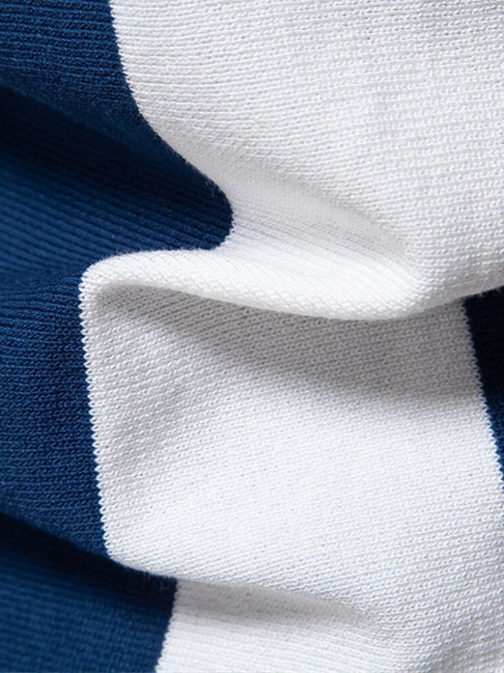 Navy Striped Polo - Palm Beach Boutique