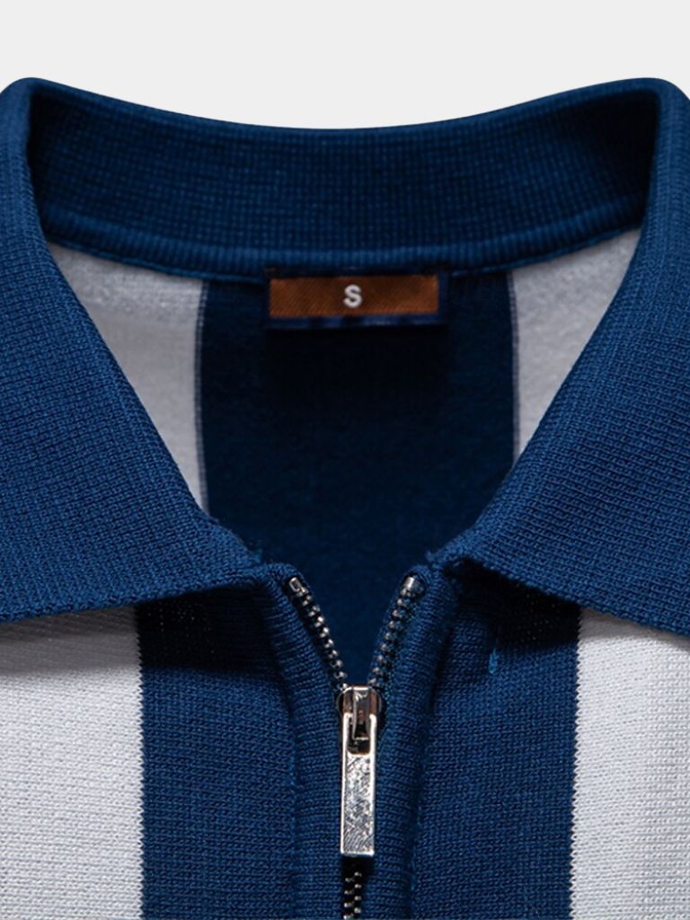 Navy Striped Polo - Palm Beach Boutique