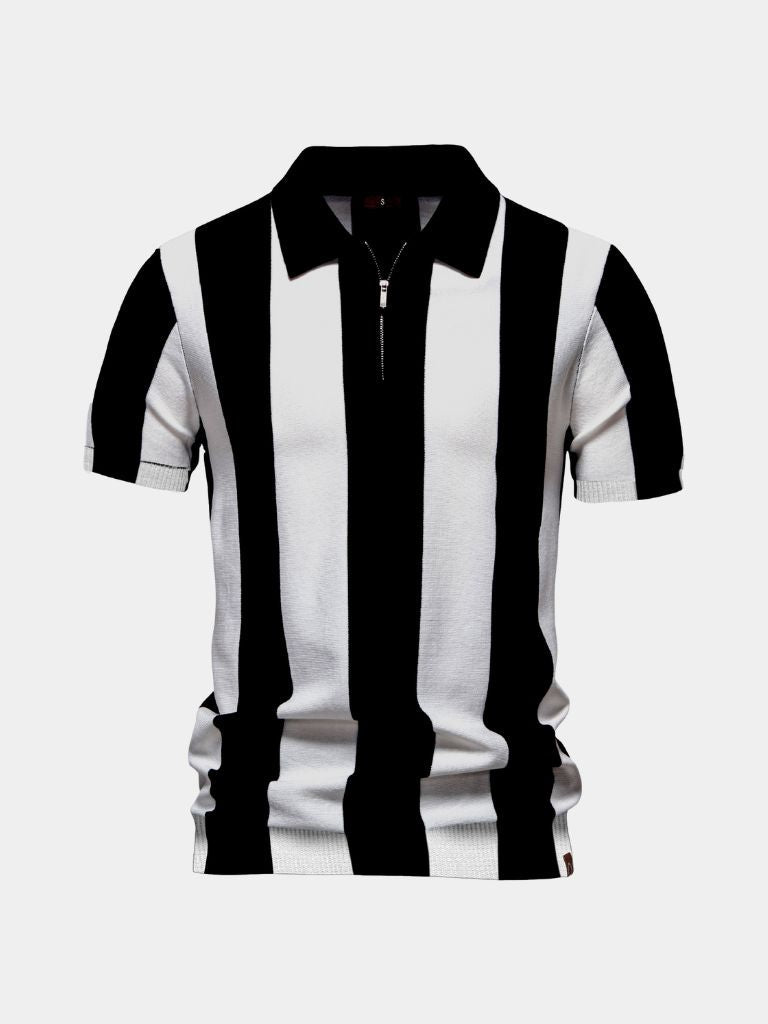 Navy Striped Polo - Palm Beach Boutique