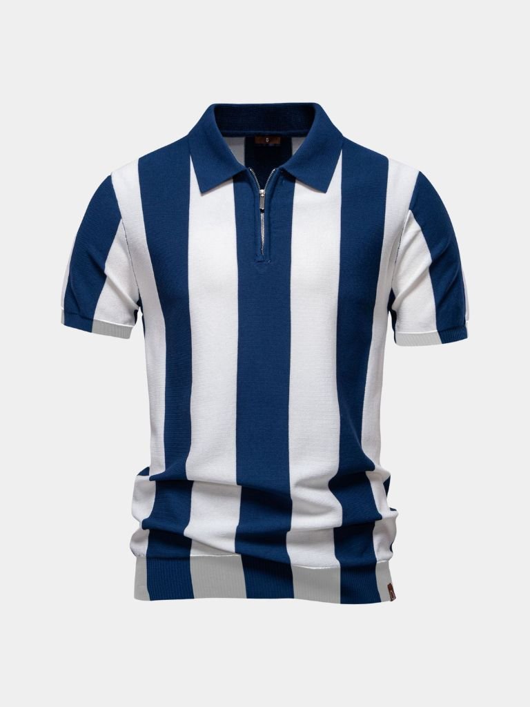 Navy Striped Polo - Palm Beach Boutique