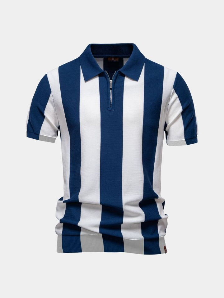 Navy Striped Polo - Palm Beach Boutique