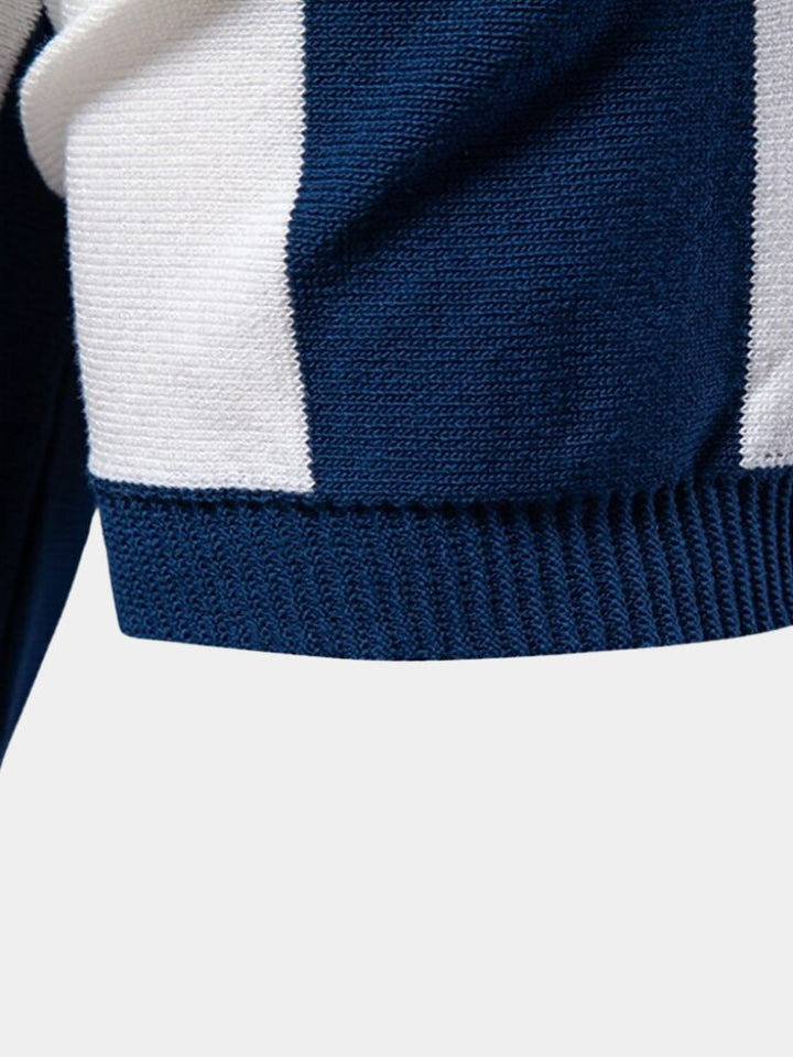 Navy Striped Polo - Palm Beach Boutique