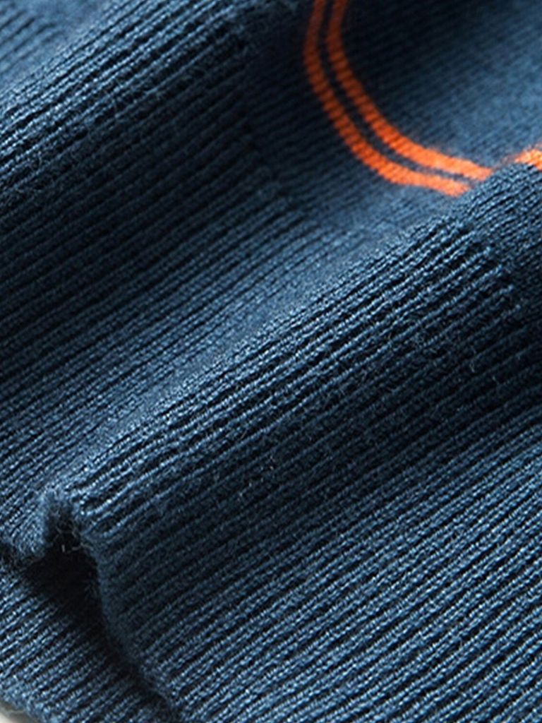 Navy Striped Polo at Sunset - Palm Beach Boutique