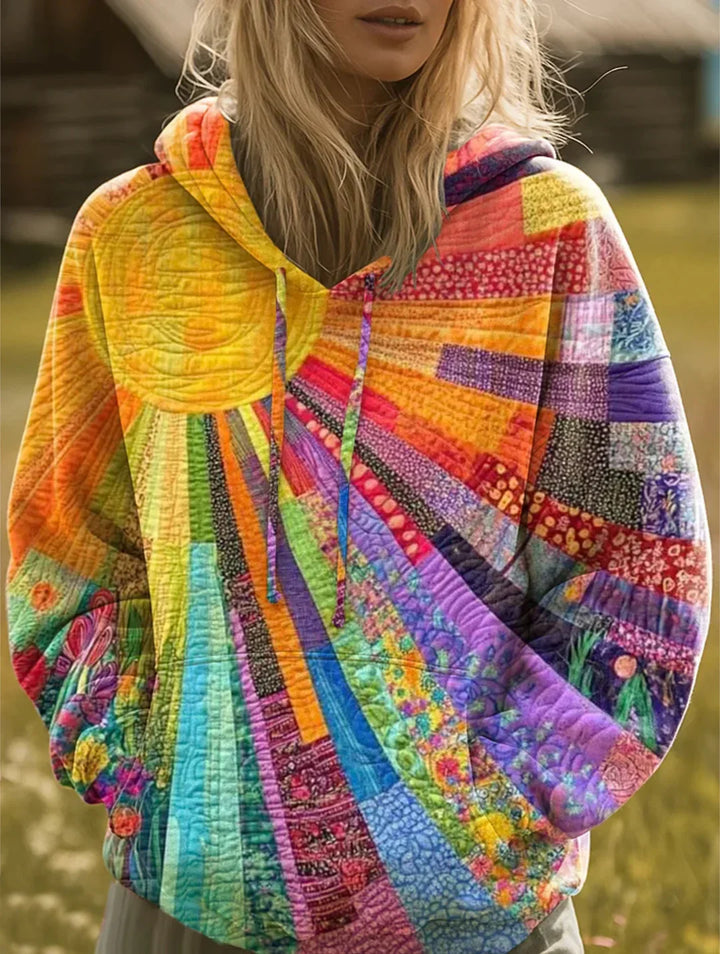 Lauren - Bohemian Multicolour Patchwork Hoodie