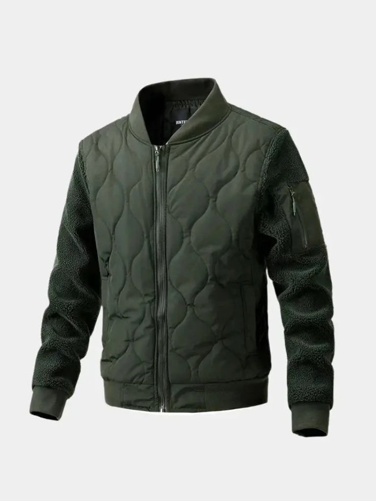 Palm Beach Boutique Padded Sherpa Sleeve Bomber Jacket