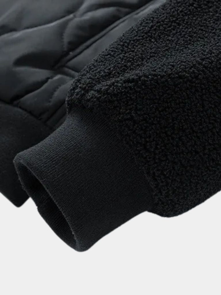 Palm Beach Boutique Padded Sherpa Sleeve Bomber Jacket