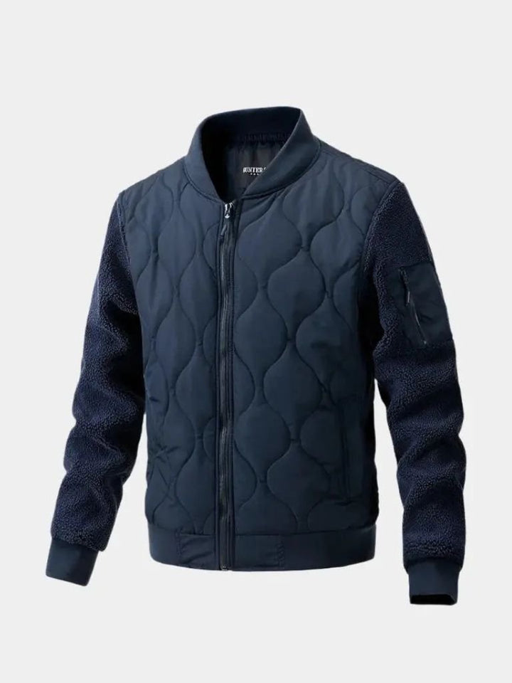 Palm Beach Boutique Padded Sherpa Sleeve Bomber Jacket