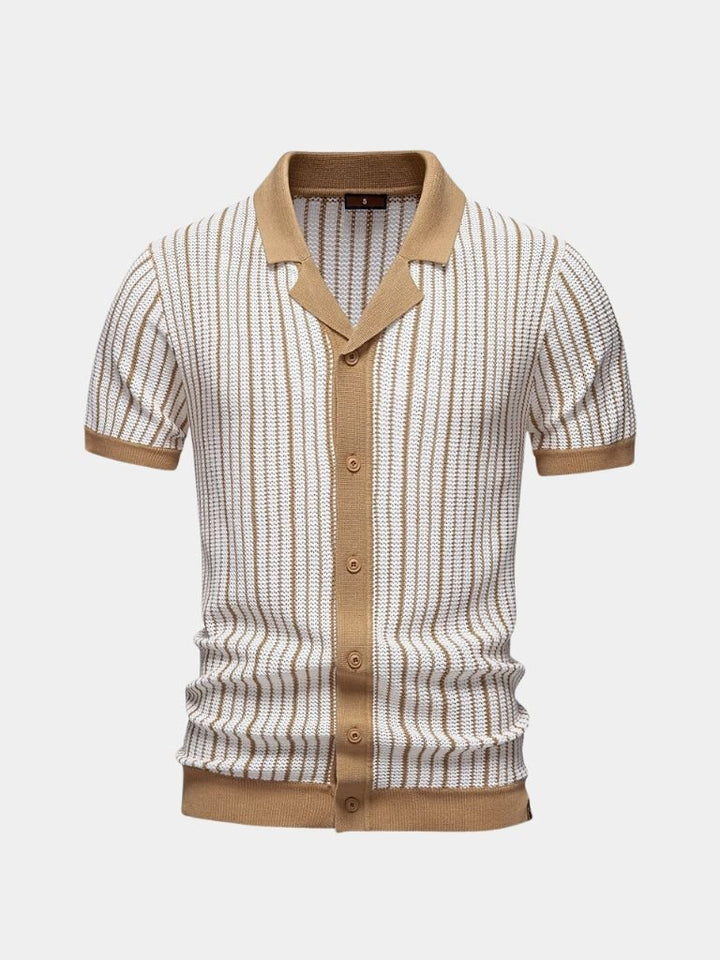 Striped Knit Polo - Palm Beach Boutique