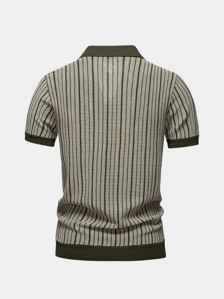 Striped Knit Polo - Palm Beach Boutique