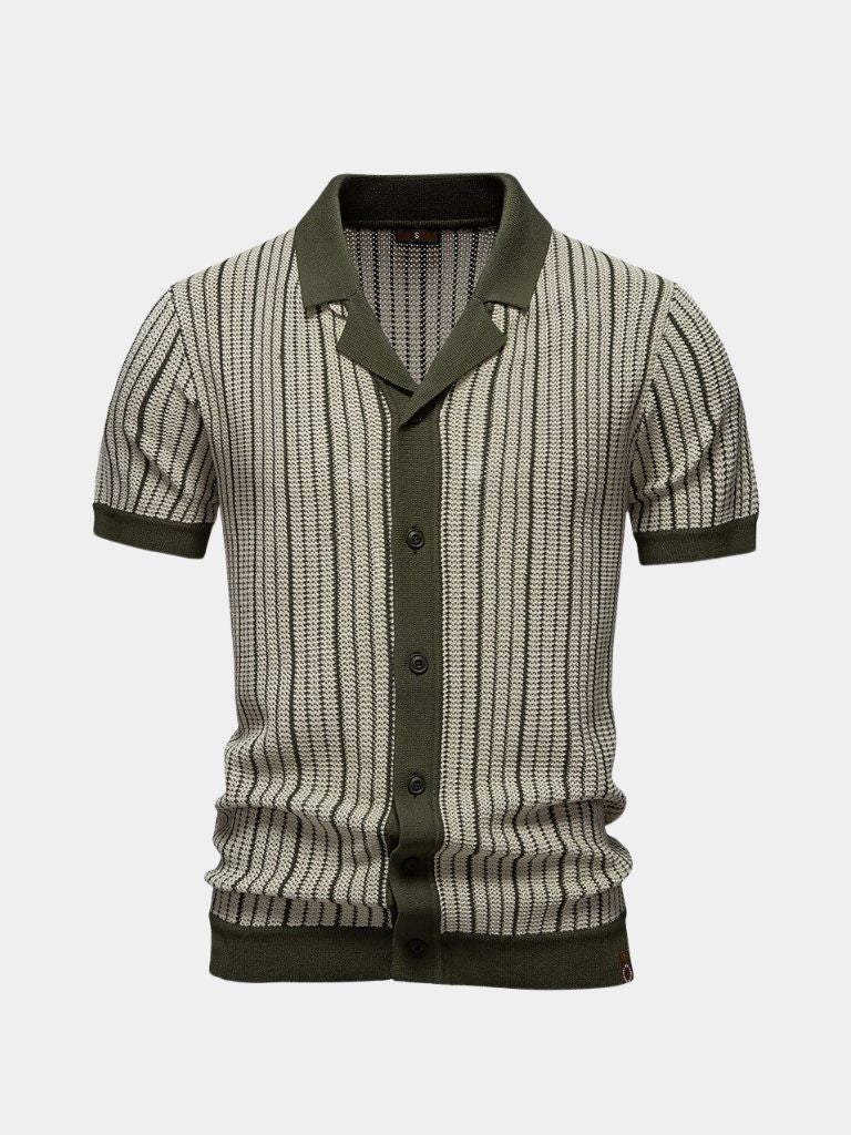Striped Knit Polo - Palm Beach Boutique