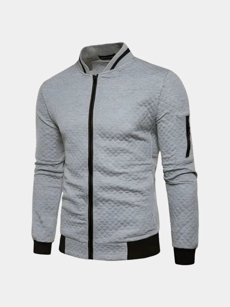 Palm Beach Boutique Casual Textured Bomber Jacket