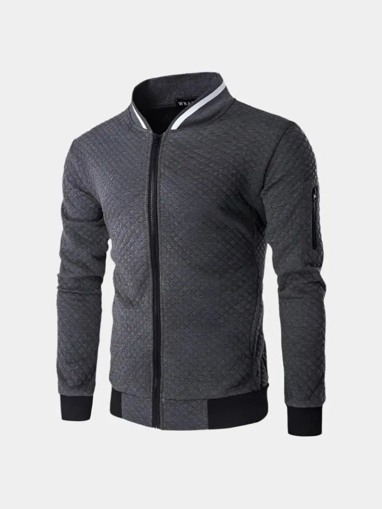 Palm Beach Boutique Casual Textured Bomber Jacket