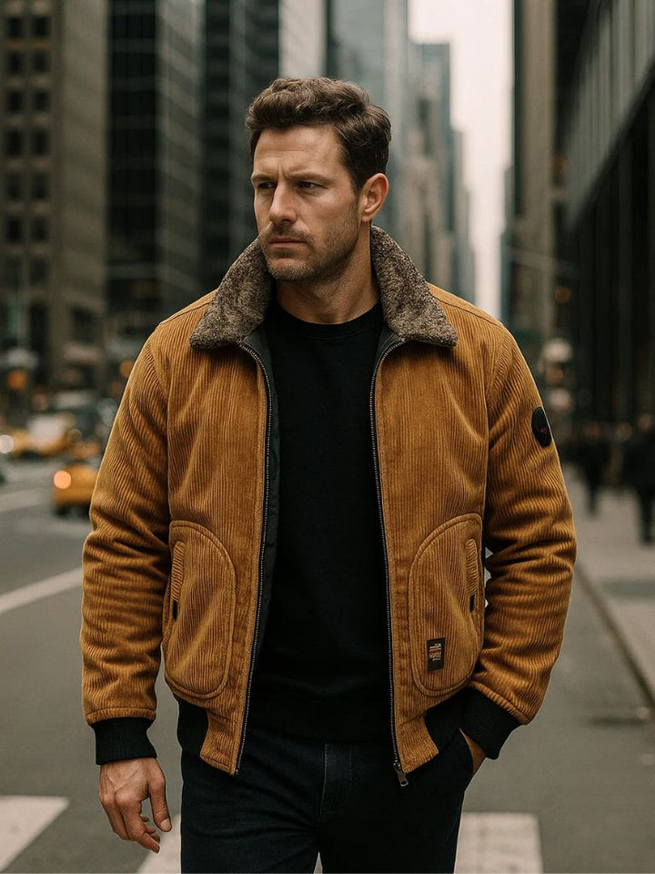 Palm Beach Boutique Corduroy Thermal Windbreaker Jacket