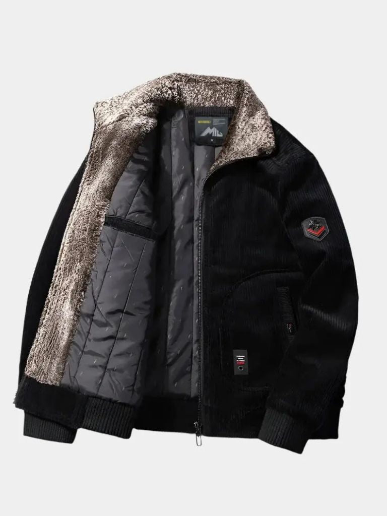 Palm Beach Boutique Corduroy Thermal Windbreaker Jacket