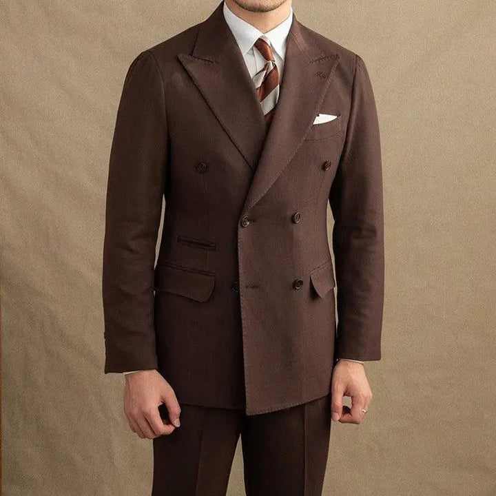 Dark Brown Gabardine Suit Jacket Trousers